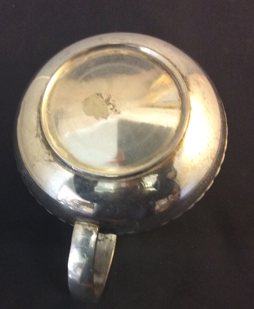 Antique Silverplate Pitcher Ribbed 5”