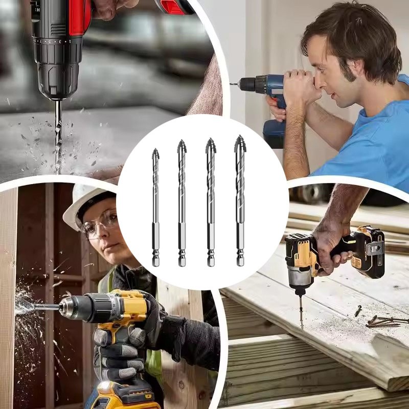 4X Eccentric Drill Bit Set Four-Flute Sawtooth Eccentric Drill Bit High Hardness