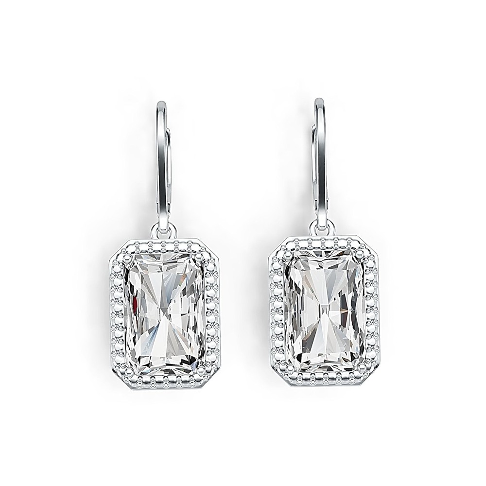 Sterling Silver Semi Mount Earrings Setting Emerald OCT 12X8mm