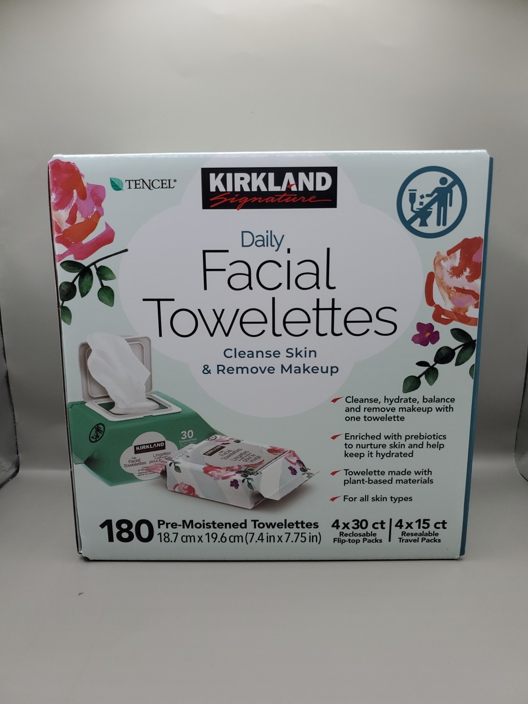 Kirkland Signature Daily Facial Towelettes Makeup Remov 180Ct US SELLER BB 02/28