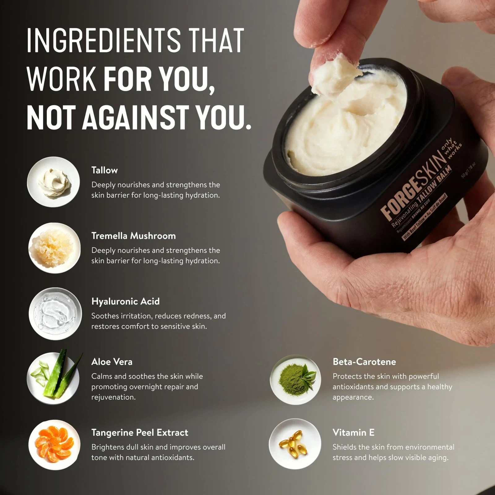 Forge Skin Men's Face Cream Beef Tallow Face Balm New Version FREE Same Day Ship