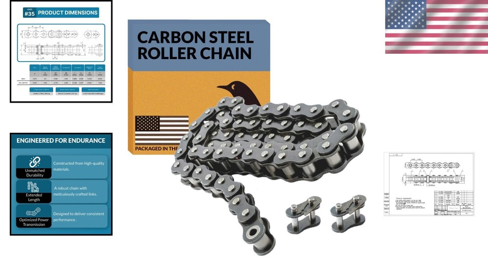 Versatile 10FT Roller Chain with 2 Free Links - Ideal for Various Applications