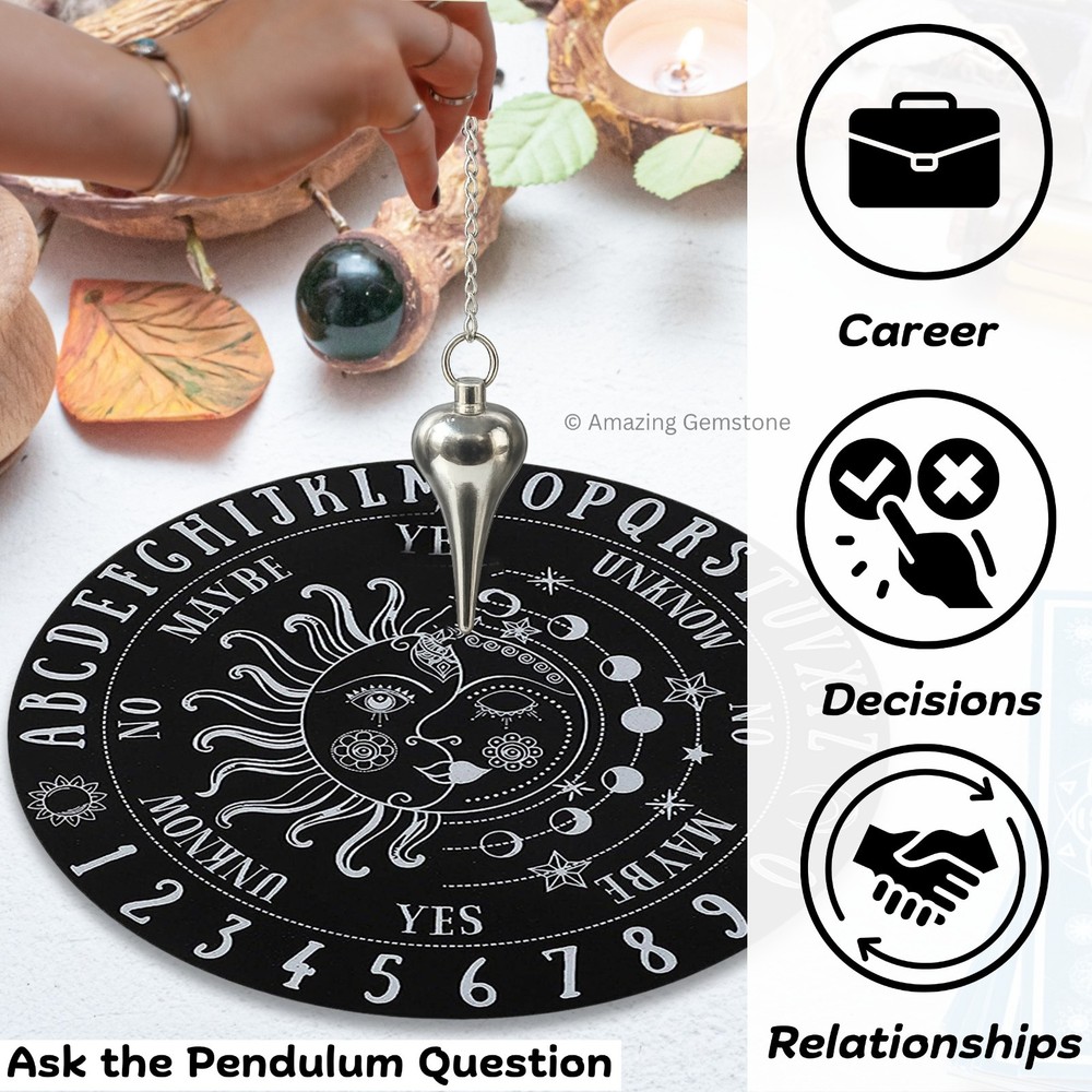 Metal Pendulum Silver Dome Cone Point for Divination