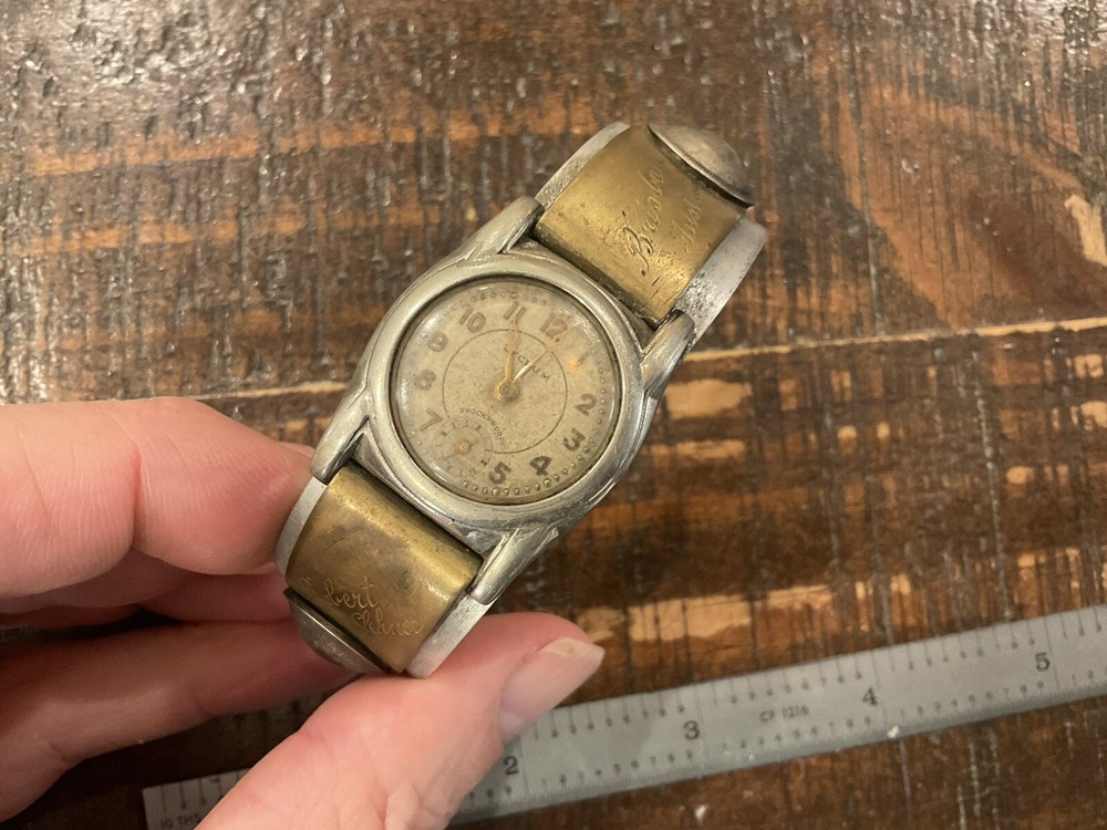 ORIGINAL WWII US GIS CUSTOM BAND W/ WATCH BRISBANE AUSTRALIA