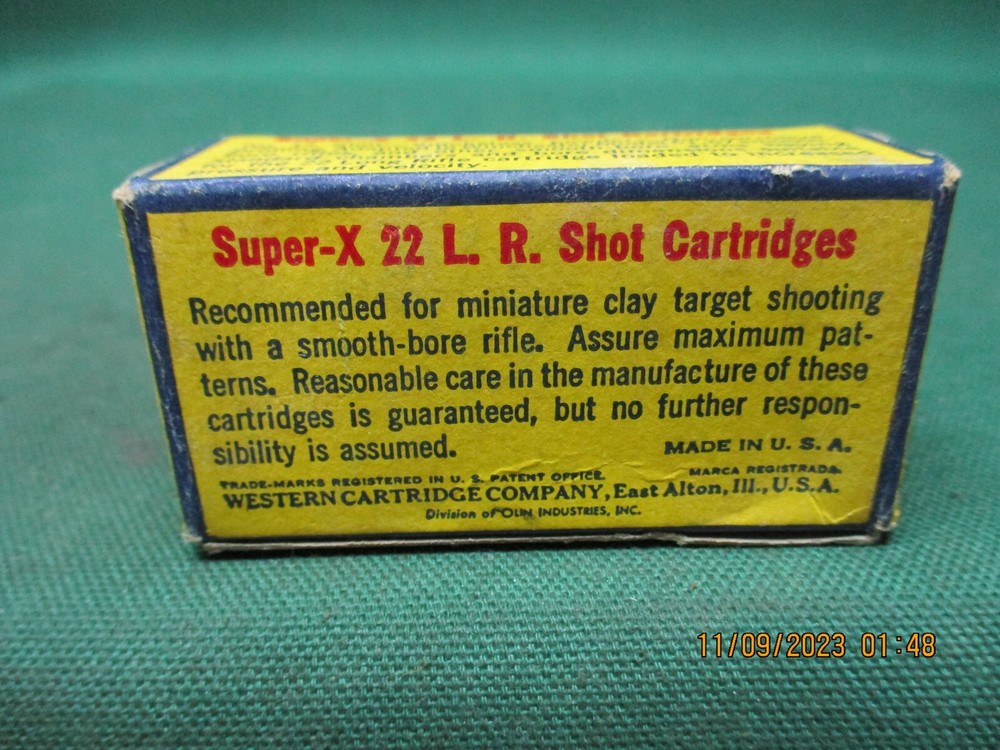 Vintage Western Super X, 22 LR Shot Shells, Ammo Box, (EMPTY)
