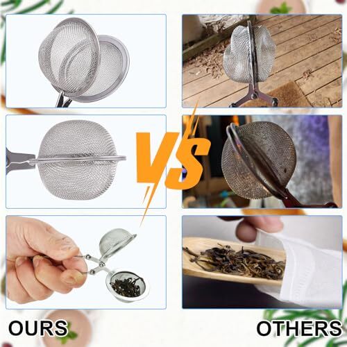 Tea Strainers for Loose Tea, 4 Pack Tea Infuser with Handle Fine Mesh Tea Ball