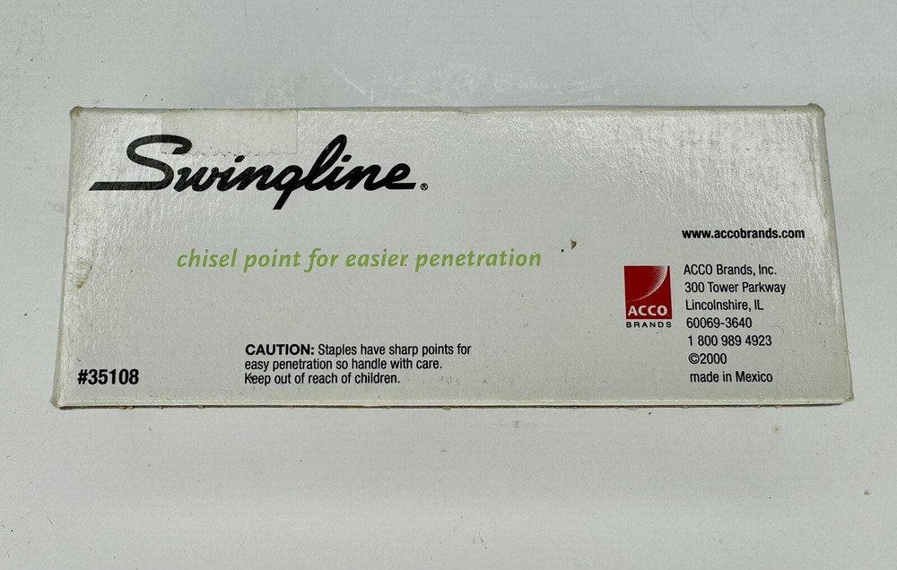 Swingline Standard Staples 1/4" Chisel Point 5000 Per Box #35108