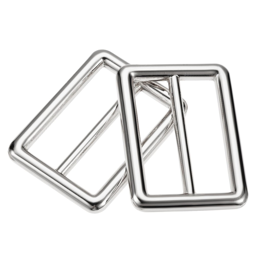 32mm Metal Sled Adjustable Strap Buckle Clasp Silver Tone 4pcs