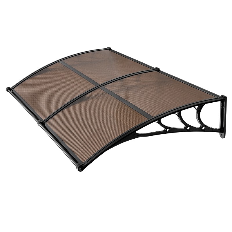 Uimoso 38x78 in Outdoor Door Awning with Metal Bracket and Water Drainage System