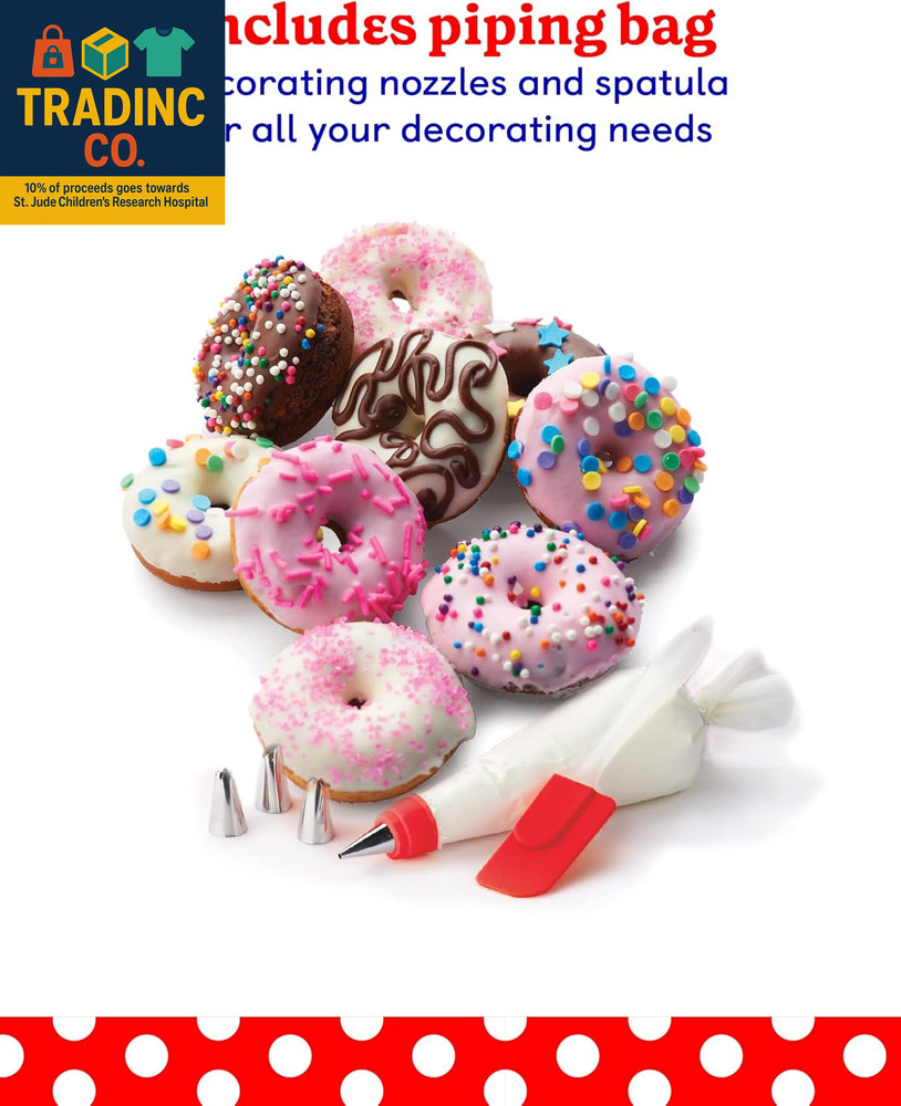 Donut Maker, Mini Donut Maker with Nonstick Surface, Mini Donut Maker Machine wi