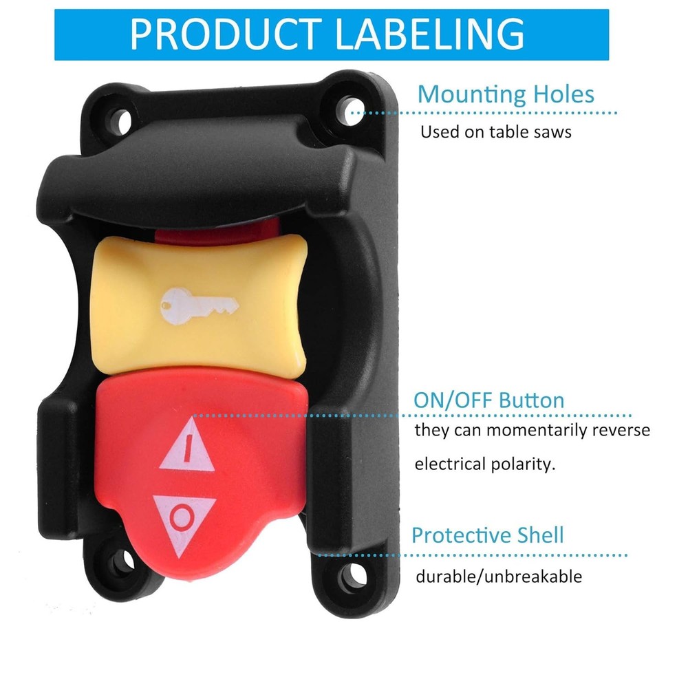 Ryobi & Craftsman Compatible Table Saw Switch - Safety Paddle On/Off Switch,...
