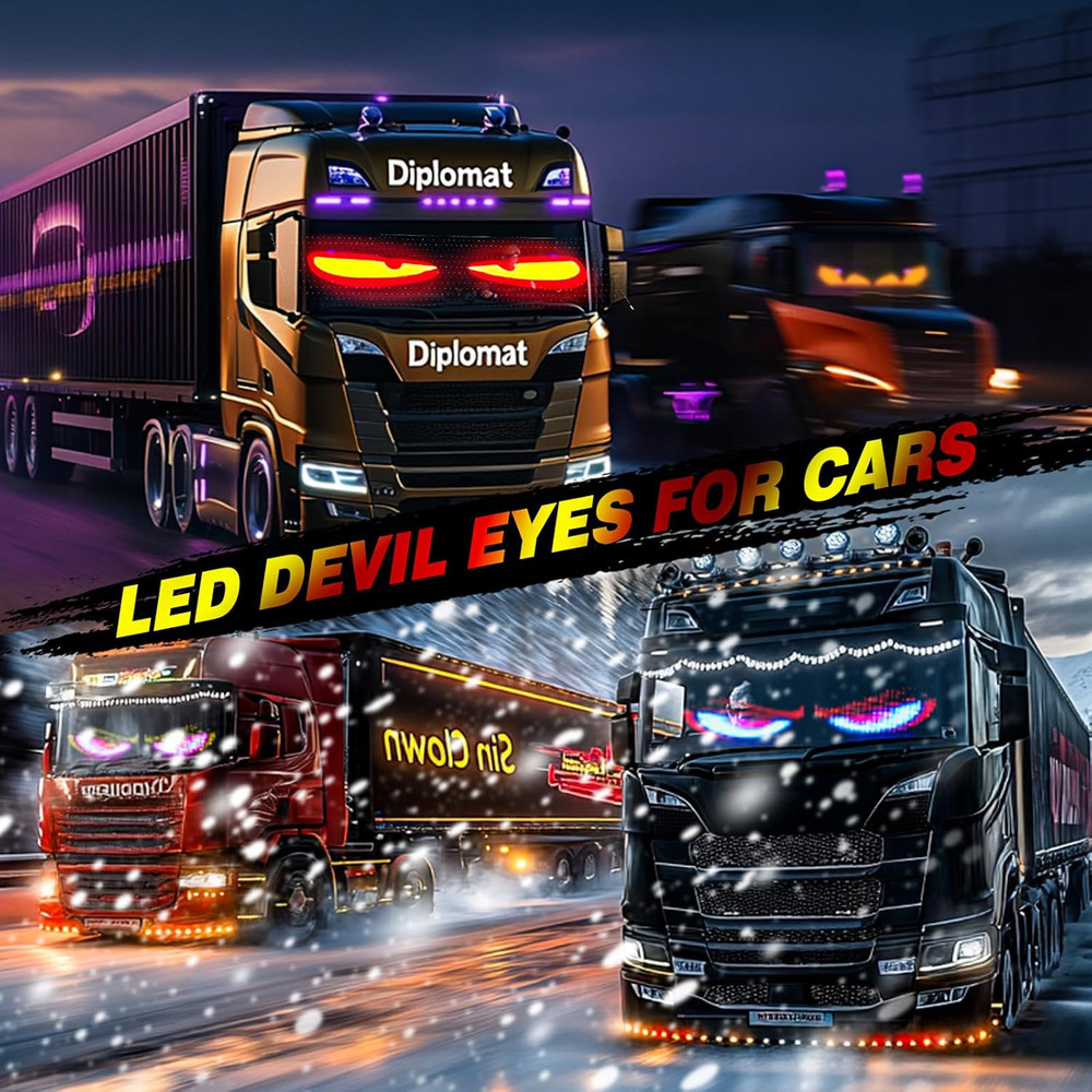 70”x7.6” Devil Eyes LED Display Light APP Control Flexible Programmable Screen