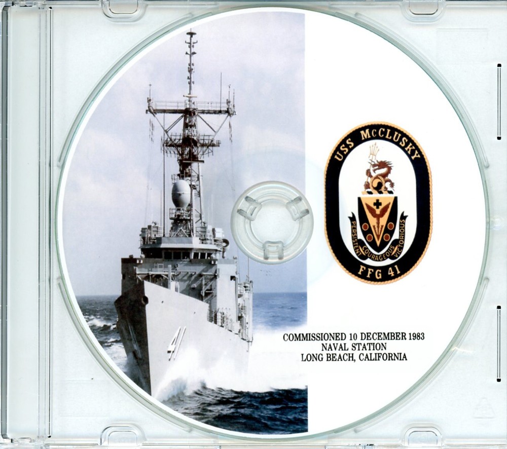 USS McClusky FFG 41 Commissioning Program 1983  Navy Plank Owners
