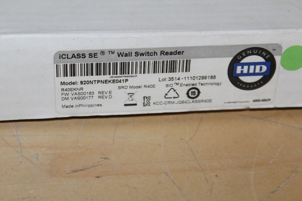 HID 920NTPNEKE041P -iCLASS -Wall Switch Reader - Black ~ (v)