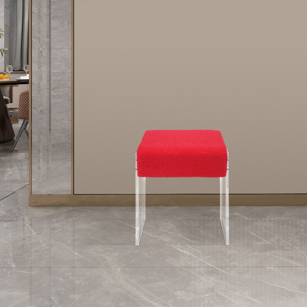 Makeup Stool Modern Minimalist Multi-functional Vanity Acrylic Chair w/ Cushion