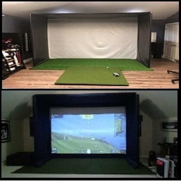 Golf Simulator Screen **PREMIUM **POLY MESH *GROMMETS*SKYTRAK-UNEEKOR*BORDER**
