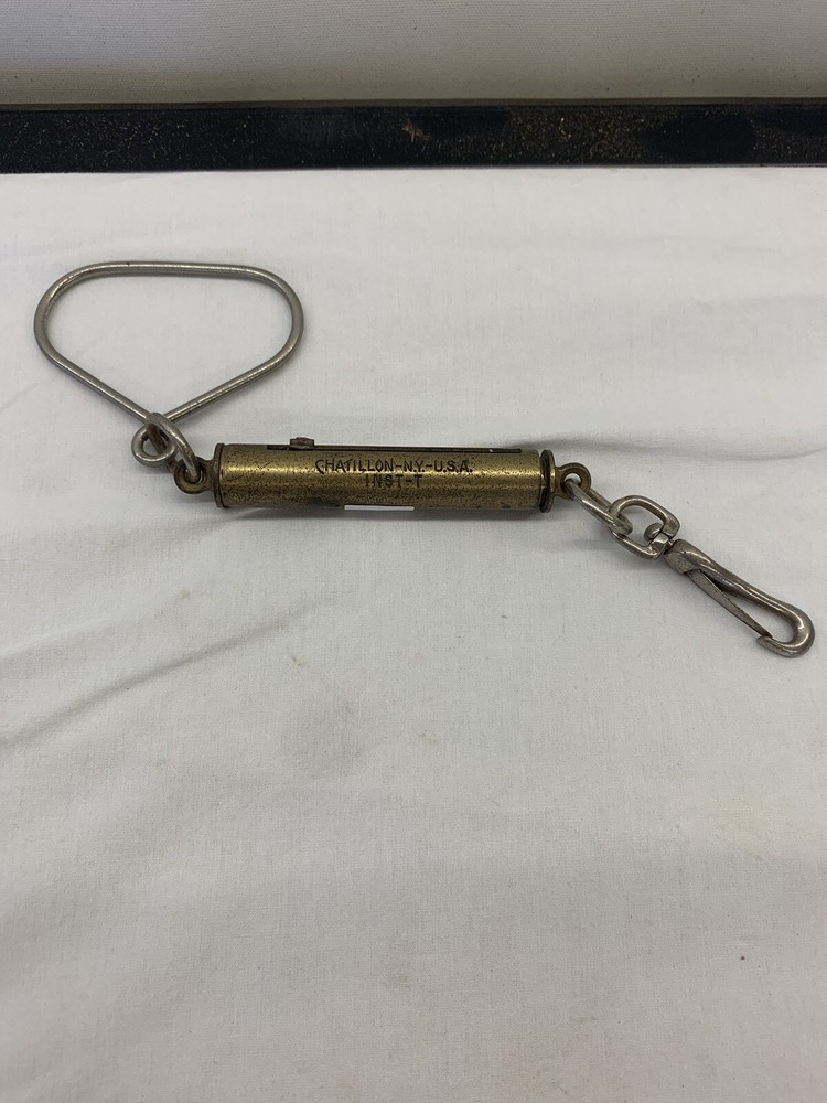 Vintage Brass Chatillon 30lb Scale / Hanging Spring Balance