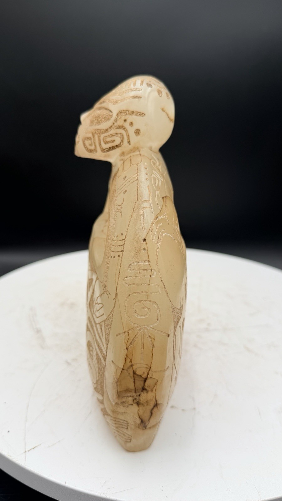 Glowing Calcite Aliencarving Handbag Guerrero Mexico Ojuelos