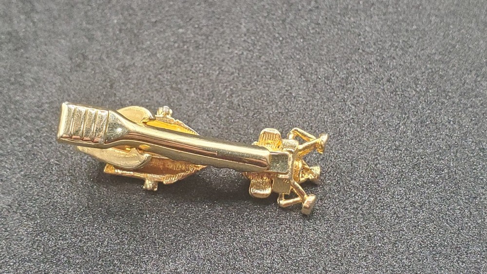 NASA Apollo Command Lunar Module Space Capsule Tie Clip Gold Tone