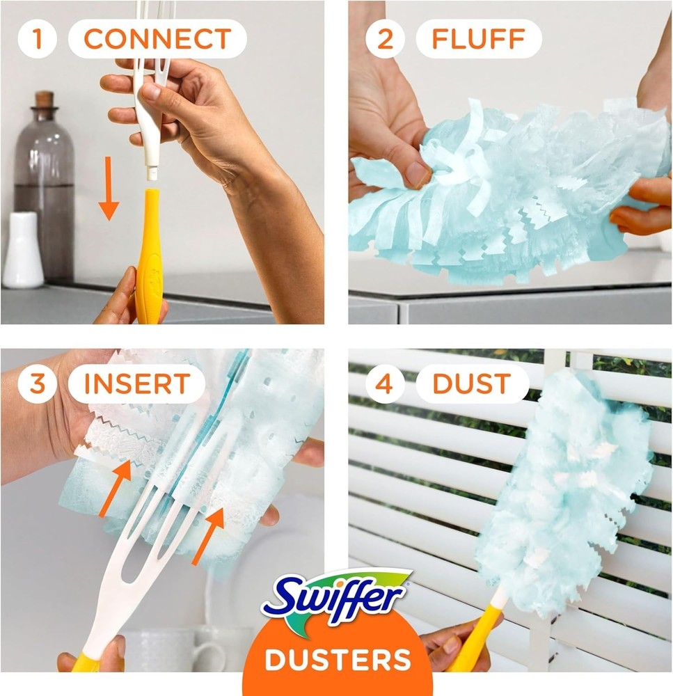 Swiffer Dusters Multi-Surface Duster Refills for Cleaning, Unscented, 16 Count