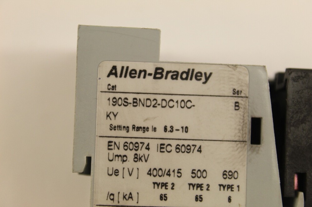 Allen Bradley 190S-BND2-DC10C Compact Starter Range 6.3-10A