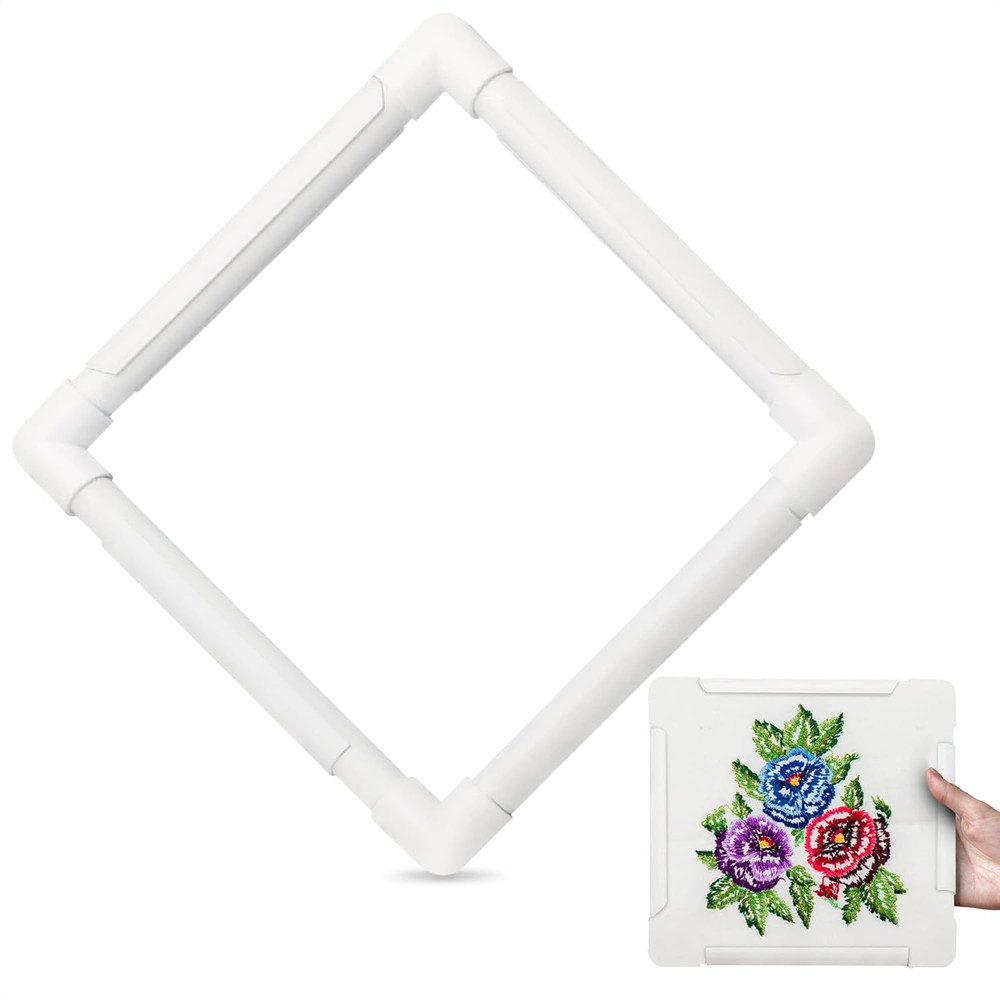 11 Inch Plastic Embroidery Hoop - Snap Needlework Frame White Plastic Sewing ...