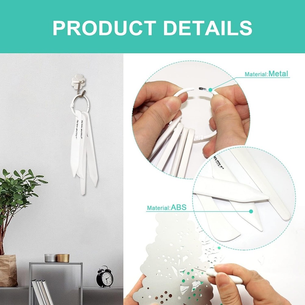 7Pcs Bone Folder and Scoring Tool, Paper Folding Tool, Bone Origami Creaser for