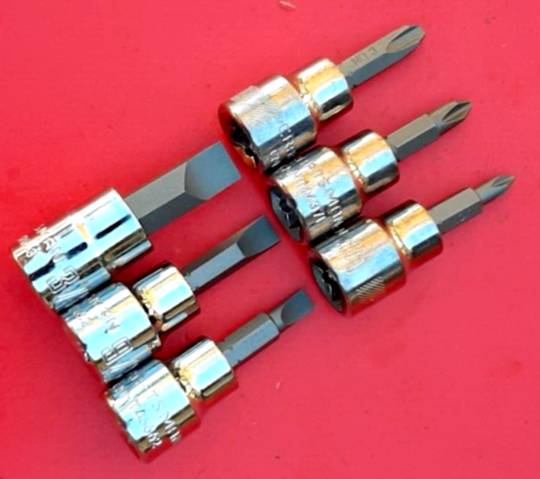 NEW CRAFTSMAN TOOLS 6 Piece 3/8" Drive Phillips Flat Tip Bit Driver Socket Set