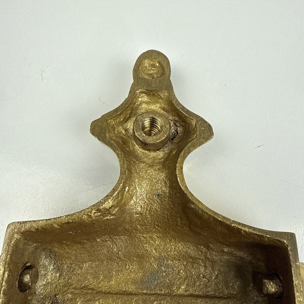 Vintage Solid Brass Door Knocker Threaded Mounting Holes Heavy