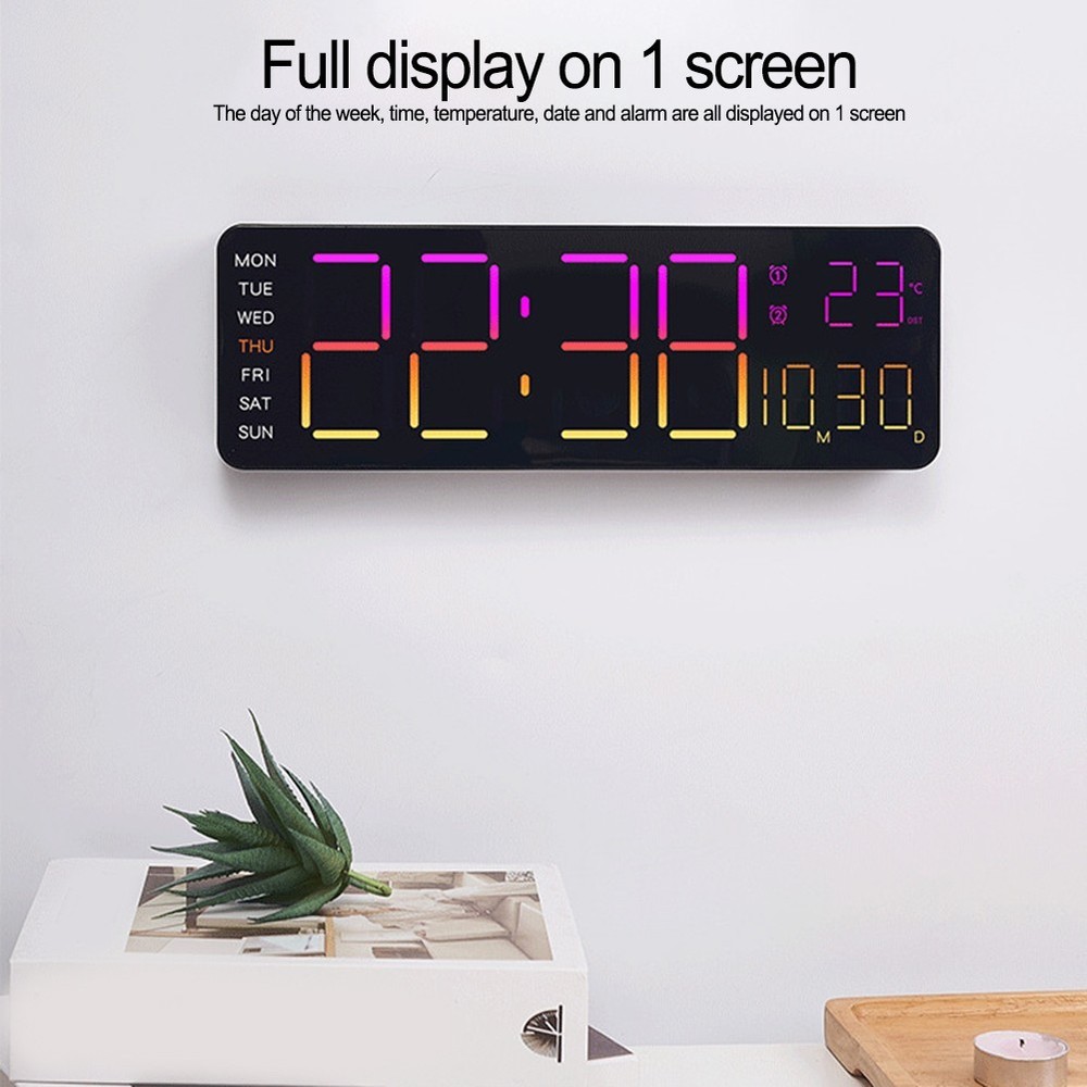 Digital Wall Clock Alarm Functionality Home Decor Customizable Frequency