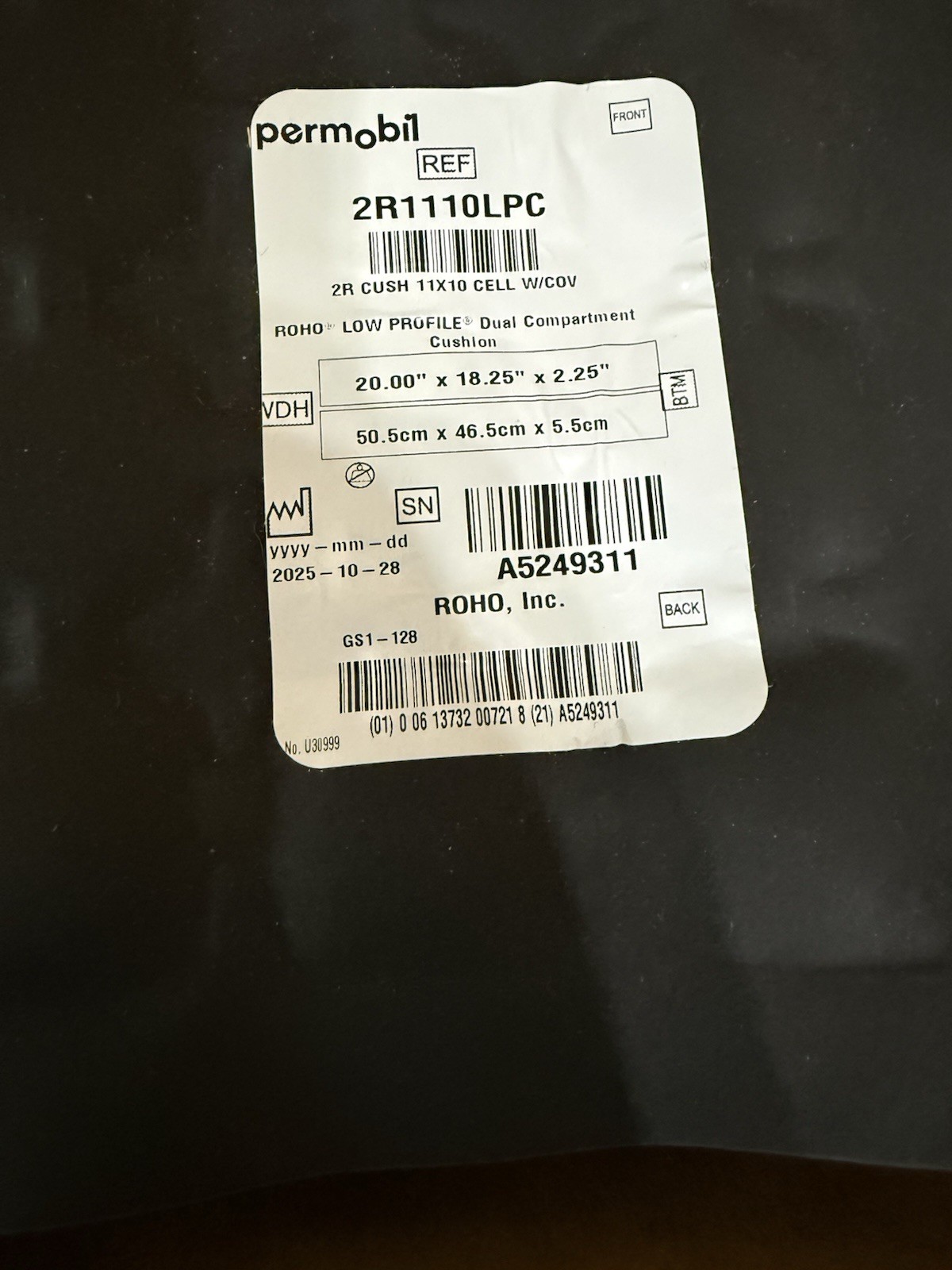 ROHO Permobil Low Profile Dual Compartment Cushion 2R1110LPC 20”x 18”x 2”