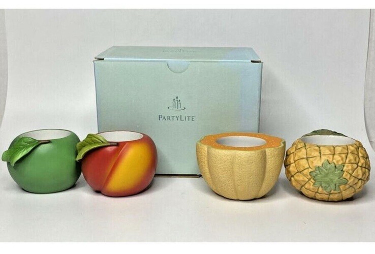 Vintage PartyLite P7149 Fruit Splash Candler Holders