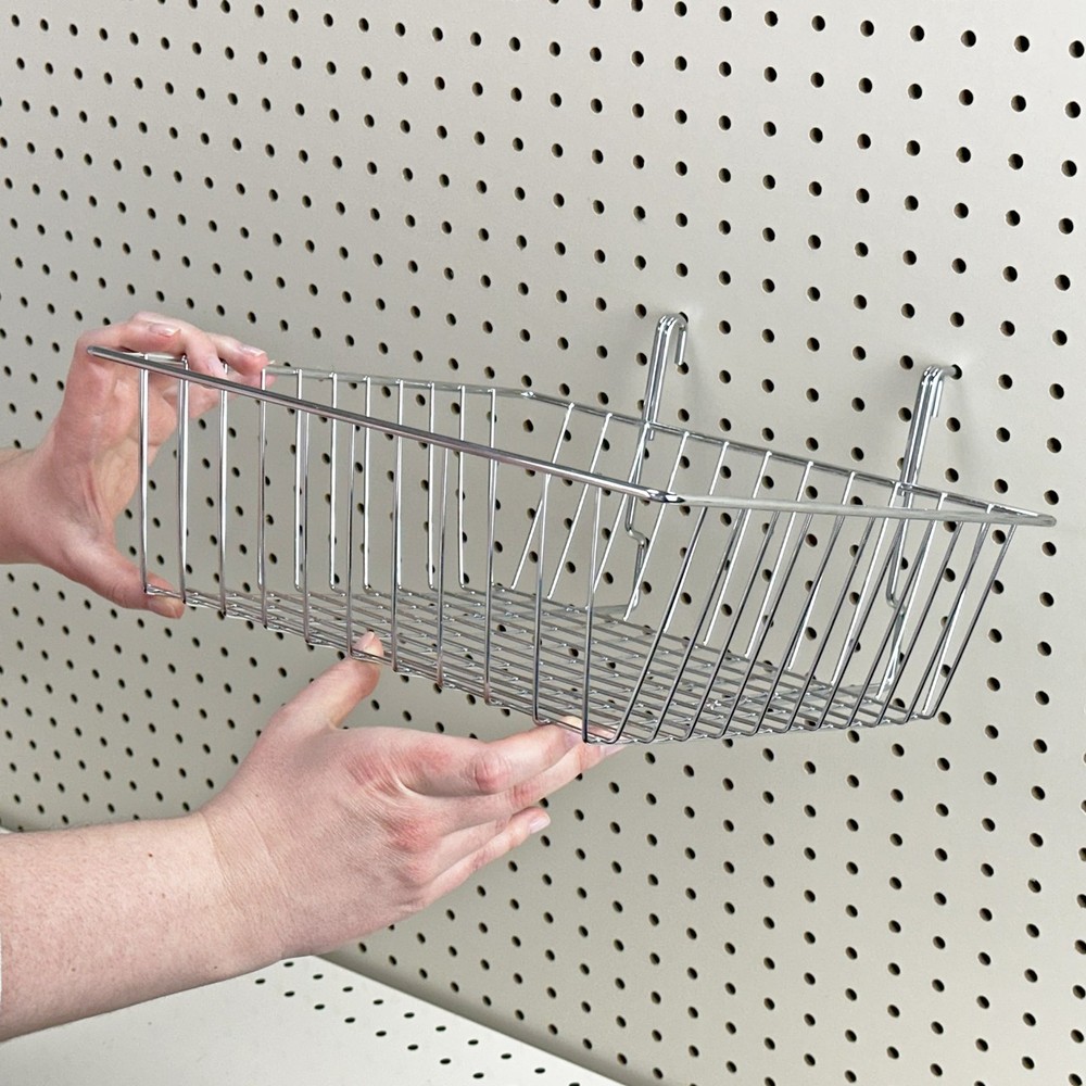 Azar Displays 4.25"H Chrome Wire Basket, 2-Pack