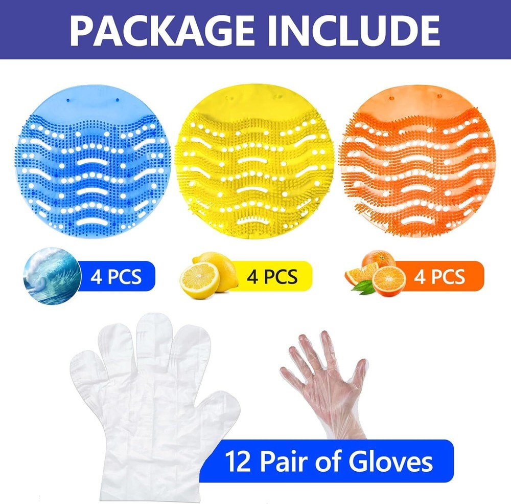 Urinal Screen Deodorizer, 12 Pack Urinal Cakes Bulk Scented Anti-Splash, Urinal