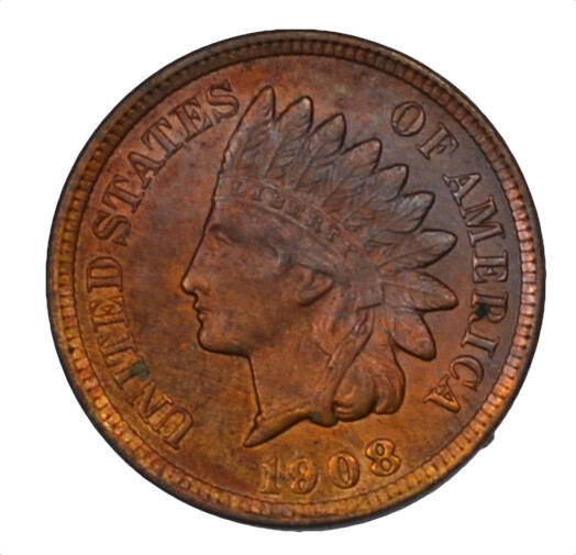 1908 Indian Head Copper Cent BU 1C Uncirculated Nice Color