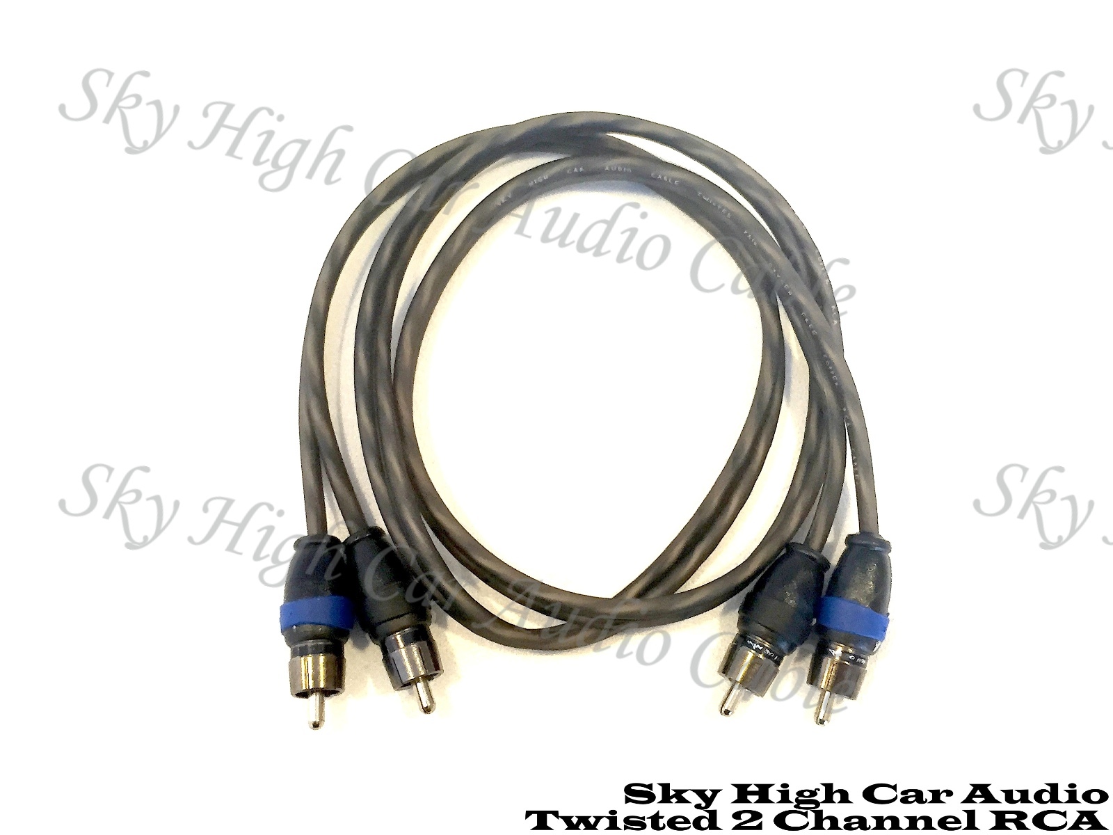 Sky High Car Audio 2 Channel Twisted 3 ft RCA Cables Coated 3' OFC