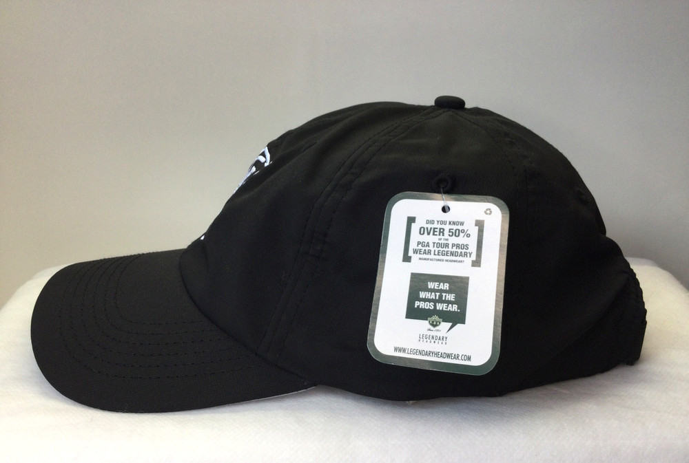 Golf Classic Strapback Hat HMS Host Foundation Solid Black Shield Logo NWT