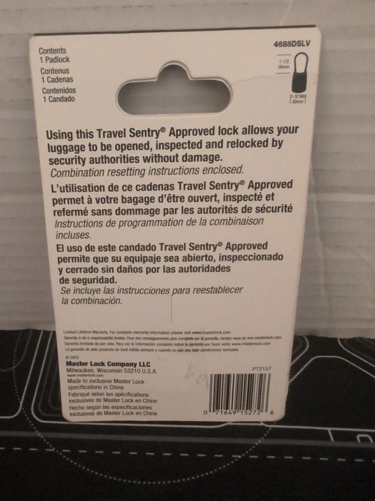 Master Lock 4688D Set Your Own Combination TSA Approved 1 Pack, Silver