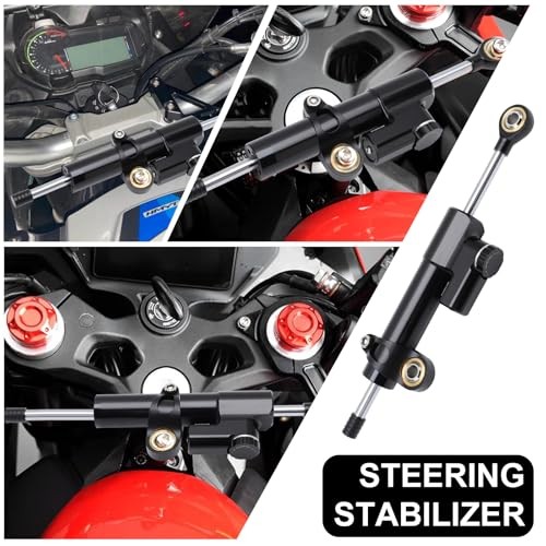Steering Damper With Bracket, Aluminum Universal Motorcycle Steering Damper