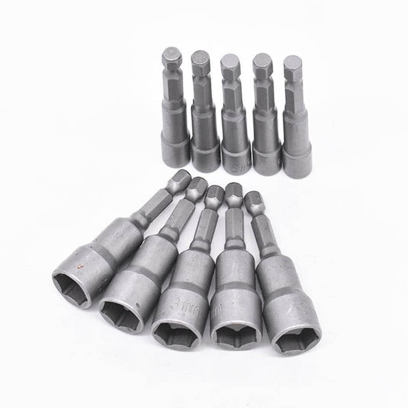 Drill Bit Socket Nut Driver Hex Adapter Shank Tools 6-19mm 65mm