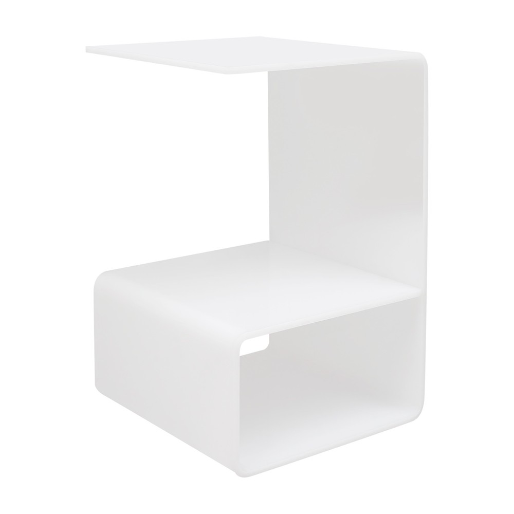 White End Table Acrylic Side Tables Free Standing Bedside Table No Assembly