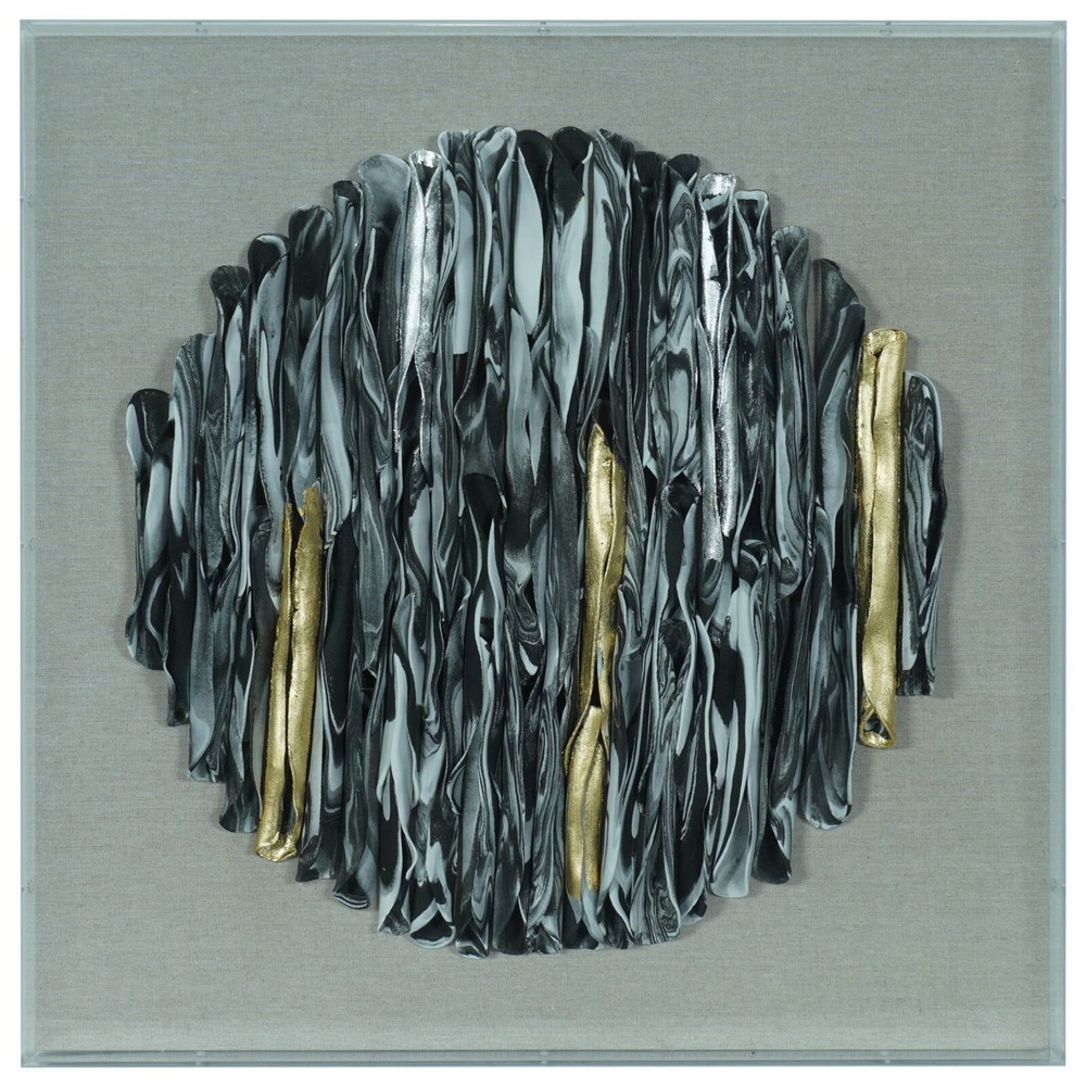 Monochrome Clay Rolls Shadow Box Wall Décor