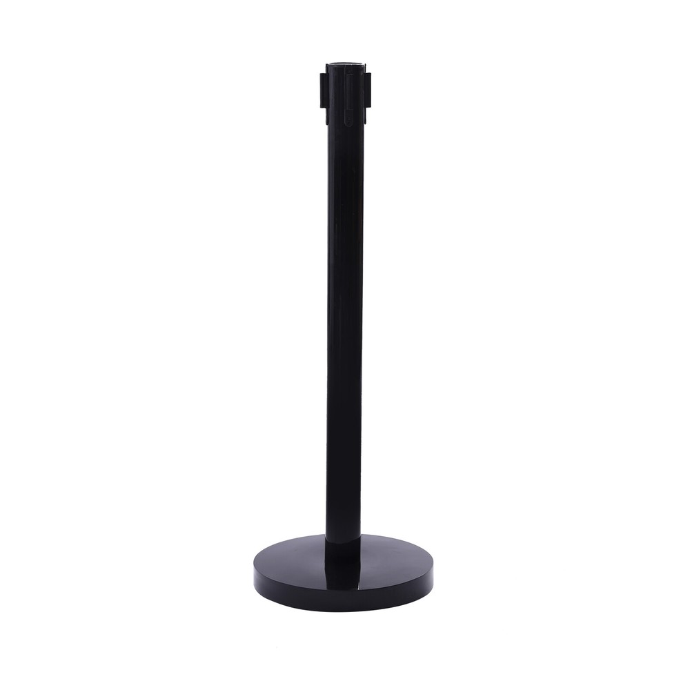 4Pcs Crowd Control Barrier Queue Poles Black Retractable Belt Stanchion Posts