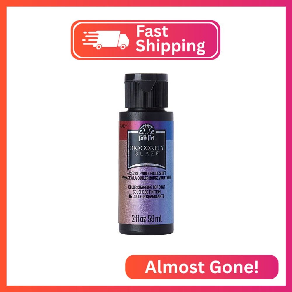 FolkArt Multi-Surface Dragonfly Glaze Multi-Surface Paint (2 oz), 44382, Red-Vio