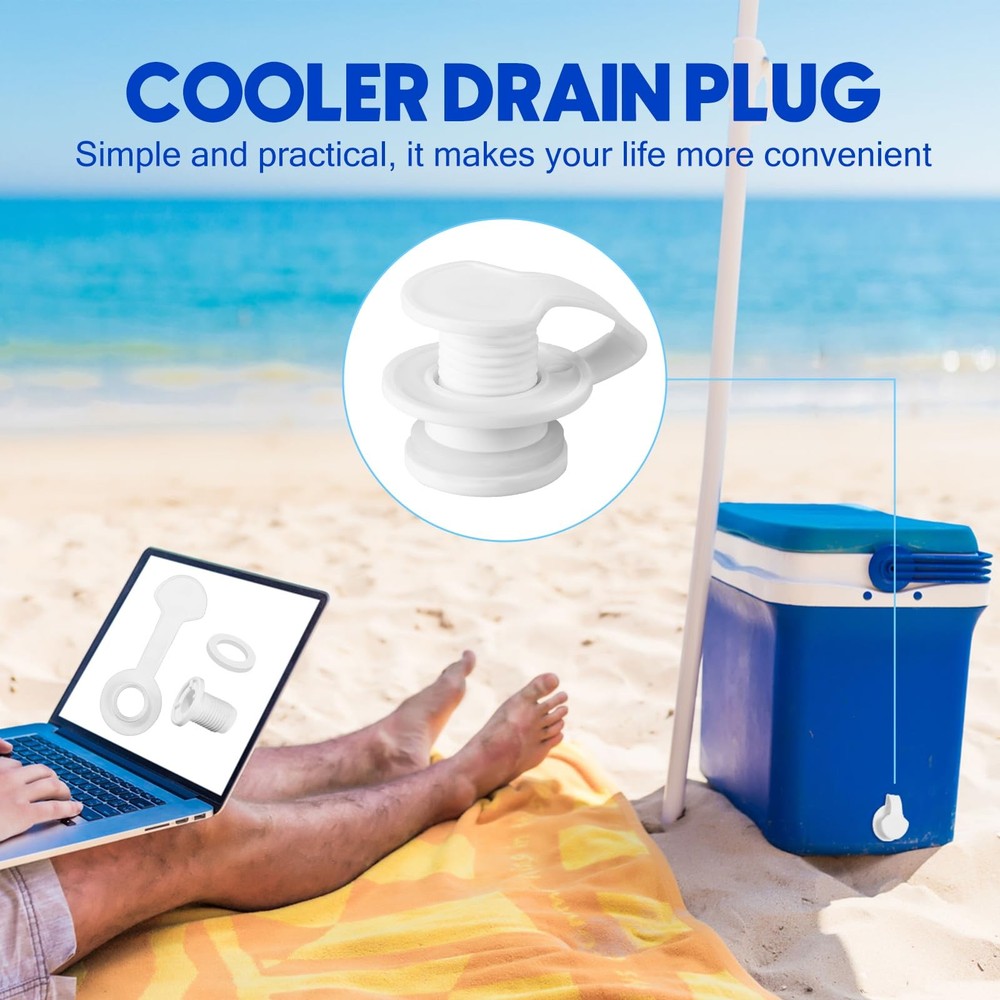 3 Sets Cooler Drain Plug Replacement Triple Snap One Size, White