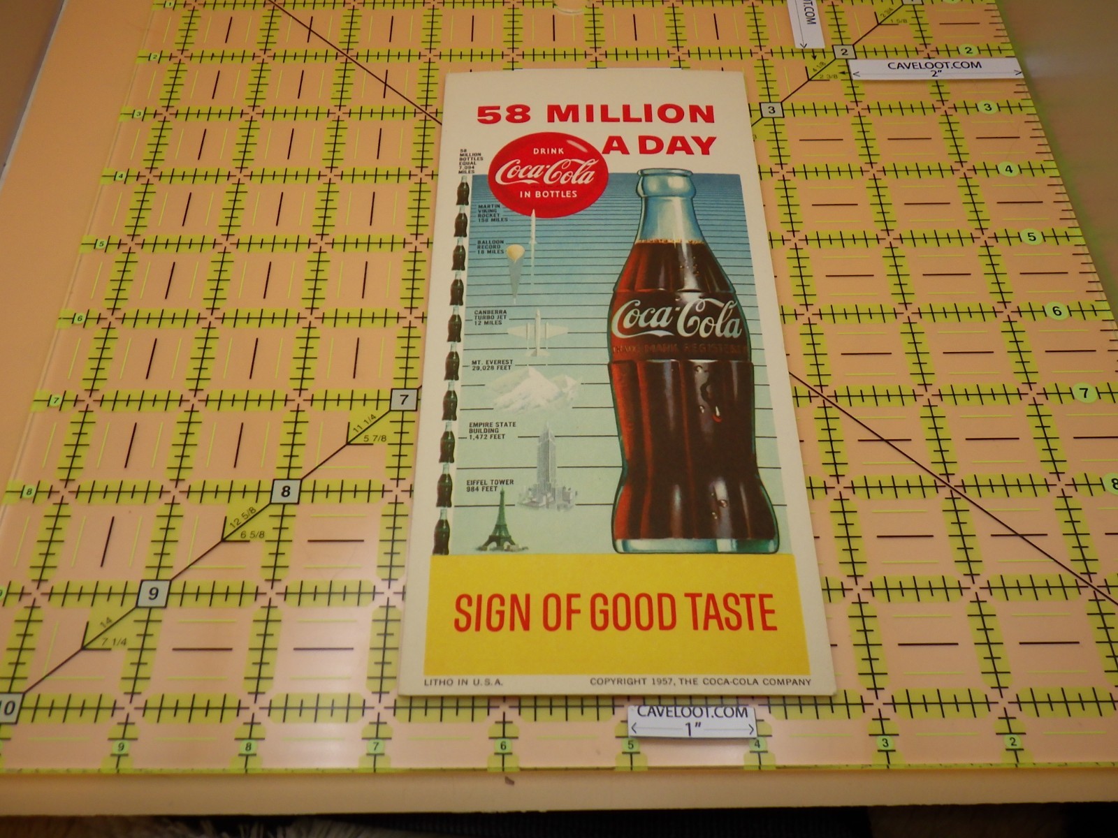 Vintage Iconic Soda Advertising 1957 Coca-Cola Ink Blotter  58 Million A Day