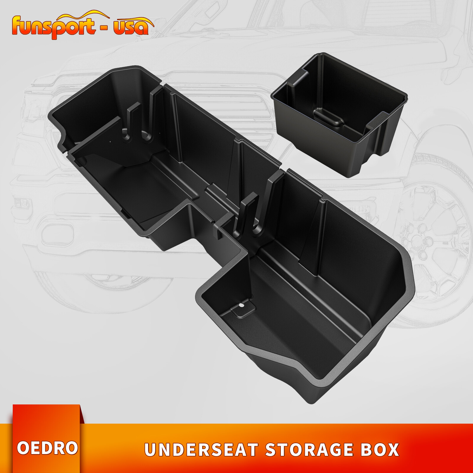 Rear Under Seat Storage for 2019-2024 Silverado Sierra 1500 20-24 2500HD 3500HD