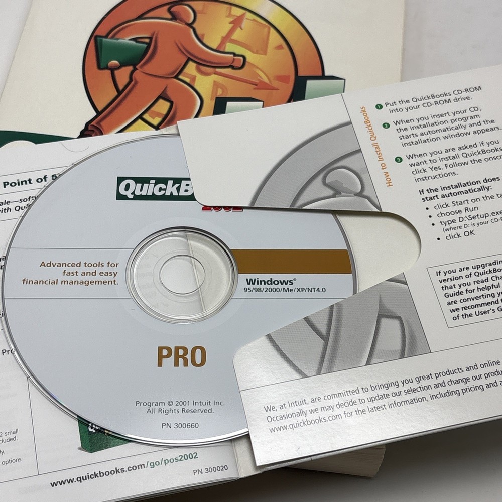 2002 QuickBooks Pro for Small Business Intuit Software Complete W/code