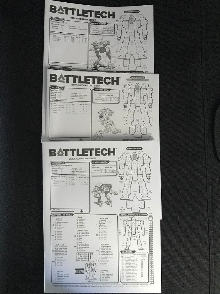 BattleTech Record Sheets Multi-Pack
