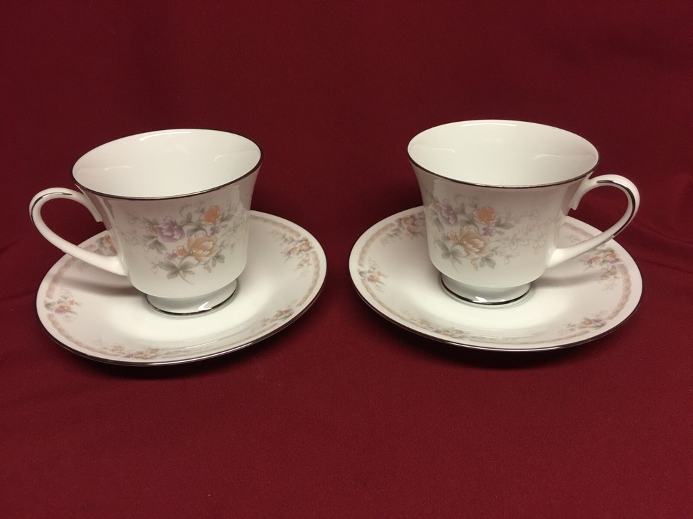 Noritake 3192 Chambray Set of (2) Cups & Saucers